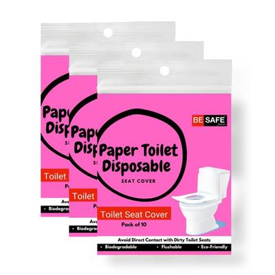 Be Safe Forever Disposable Paper Toilet Seat Cover - Pink (Pack of 10 Sheets x 3's) - Others