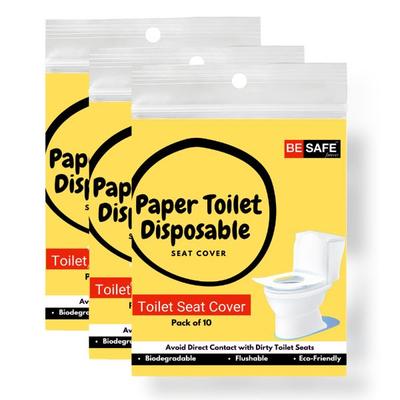Be Safe Forever Disposable Paper Toilet Seat Cover - Yellow (Pack of 10 Sheets x 3's) - Others