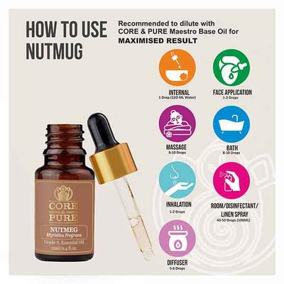 Core & Pure Grade A Essential Oil - Nutmeg 12 ml - Essential Oils