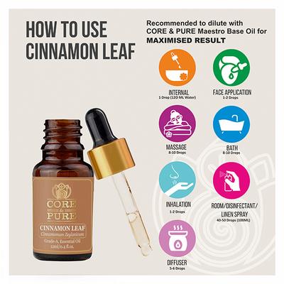 Core & Pure Grade A Essential Oil - Cinnamon Leaf 12 ml - Essential Oils