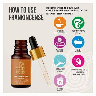 Core & Pure Grade A Essential Oil - Frankincense 12 ml - Essential Oils