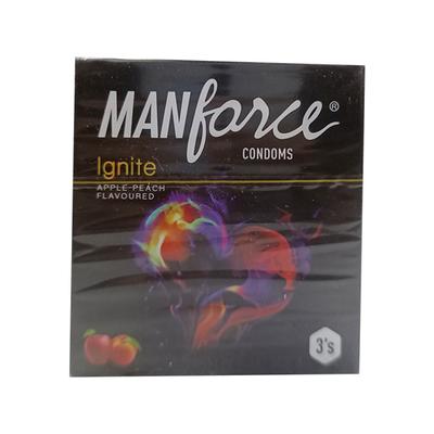 Manforce Ignite Condoms - Apple Peach Flavoured 3's - Plain/Flavoured Condoms
