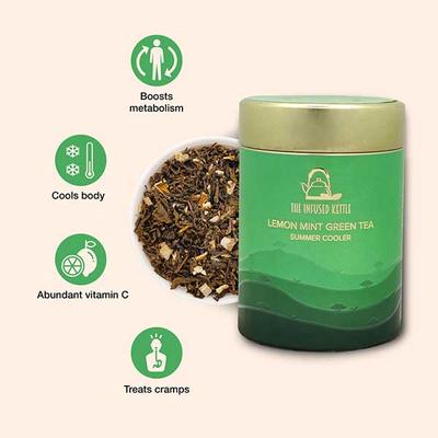 The Infused Kettle Summer Cooler Green Tea Leaves - Lemon Mint 50 gm - Teas