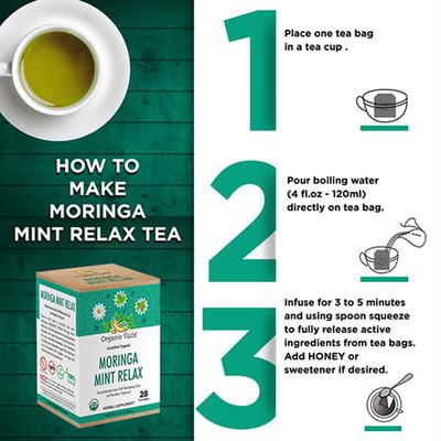 Organic Veda Moringa Mint Relax Tea Bags 28's - Teas