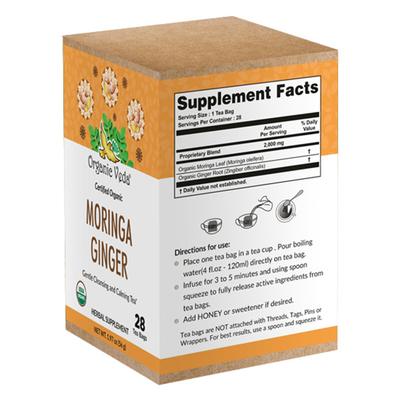Organic Veda Moringa Ginger Tea Bags 28's - Teas