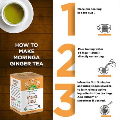 Organic Veda Moringa Ginger Tea Bags 28's - Teas
