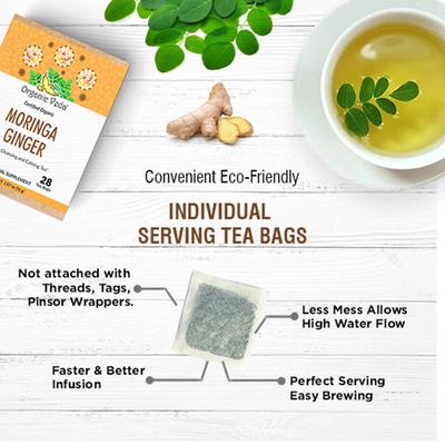 Organic Veda Moringa Ginger Tea Bags 28's - Teas
