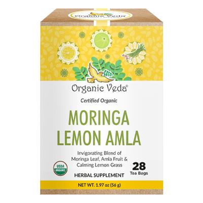 Organic Veda Moringa Lemon Amla Tea Bags 28's - Teas
