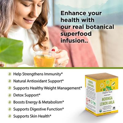 Organic Veda Moringa Lemon Amla Tea Bags 28's - Teas