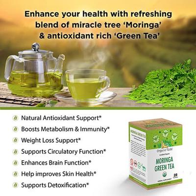 Organic Veda Moringa Green Tea Bags 28's - Teas