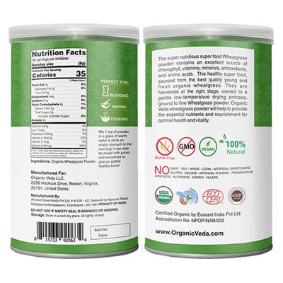Organic Veda Wheat Grass Powder 454 gm - Pure Herbs