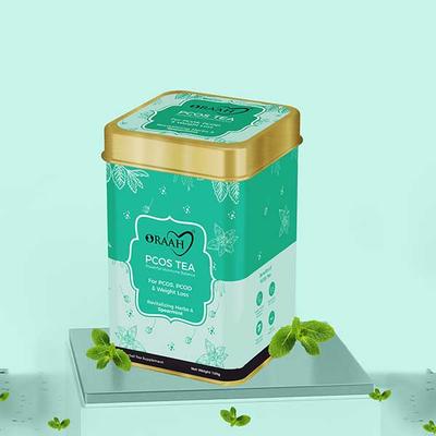 Oraah PCOS Green Tea Powder - Spearmint (Tin) 100 gm - Teas