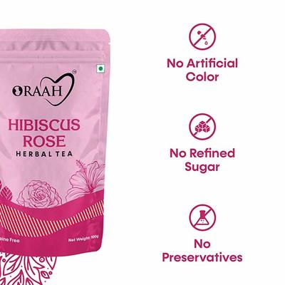 Oraah Herbal Tea Leaves - Hibiscus Rose 100 gm - Teas