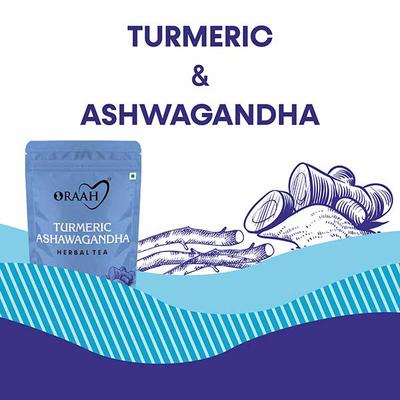 Oraah Herbal Tea Powder - Turmeric Ashwagandha 100 gm - Ashwagandha