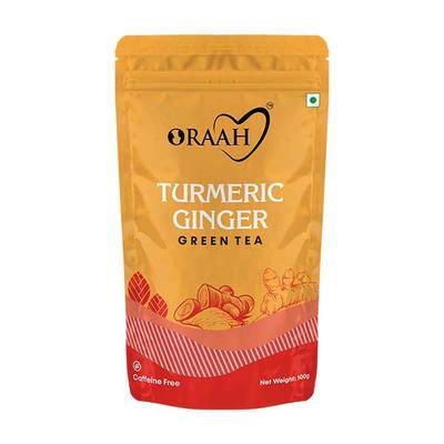 Oraah Green Tea Powder - Turmeric Ginger 100 gm - Teas