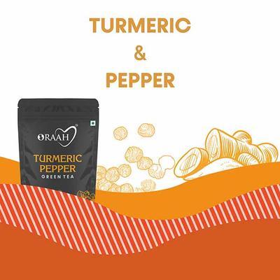 Oraah Green Tea Powder - Turmeric Pepper 100 gm - Teas