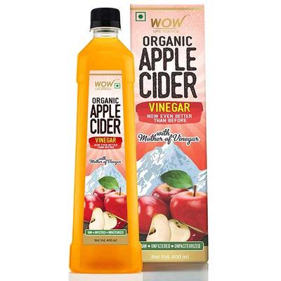 WOW Life Science Organic Apple Cider Vinegar with Mother of Vinegar 400 ml - Apple Cider Vinegars