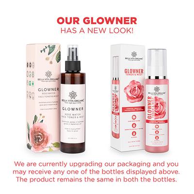Bella Vita Organic Glowner Rose Water Face Toner & Mist - Natural Toner Spray for Glowing Skin for All Skin Type 100 ml - Face Mists