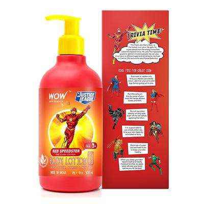 WOW Skin Science Kids Body Lotion - SPF 15 - Red Speedster Flash Edition 300 ml - Baby Body Wash