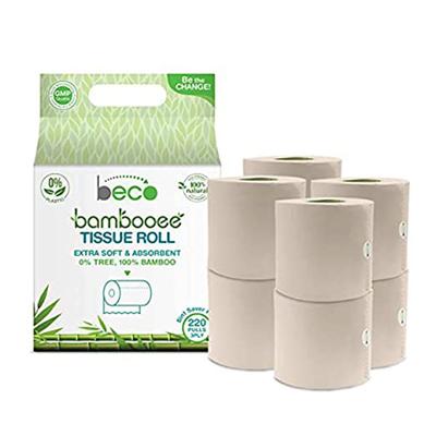 Beco Bambooee 3 Ply Tissue Roll (Pack of 8 x 220's Pulls) (Value Pack) - Tissues & Wipes