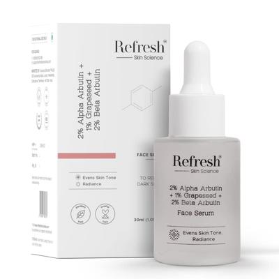 Refresh Skin Science 2% Alpha Arbutin + 1% Grapeseed + 2% Beta Arbutin Face Serum 30 ml - Face Serum