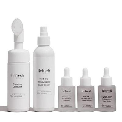 Refresh Skin Science Skin Brightening Kit (Foaming Cleanser 150 ml + Face Toner 200 ml + Face Serum 30 ml + Peeling Solution 30 ml + Grapeseed Face Serum30 ml) - Facial Kits