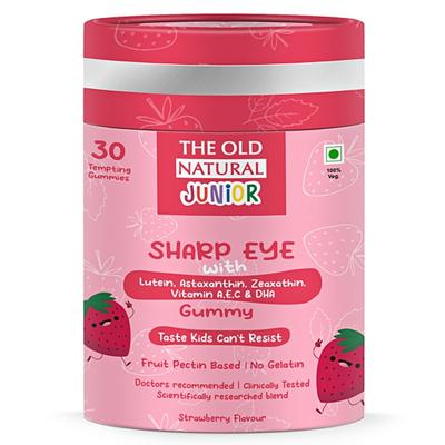 The Old Natural Junior Sharp Eye Fruit Pectin Based Gummies - Strawberry 30's - Multi-Vitamins