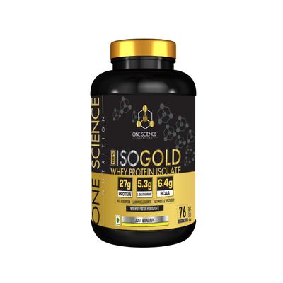 One Science Nutrition Iso Gold Whey Protein Isolate Powder - Just Banana 2270 gm - Whey Proteins