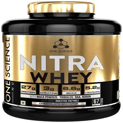 One Science Nutrition Nitra Whey Protein Powder - Chocolate Brownie 2270 gm - Whey Proteins