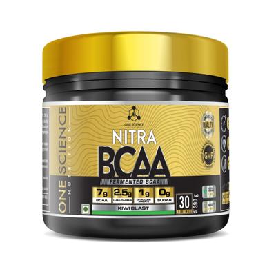 One Science Nutrition Fermented Nitra BCAA Intense Pre Workout Drink - Lemon Lime 300 gm - Bcaa Supplements