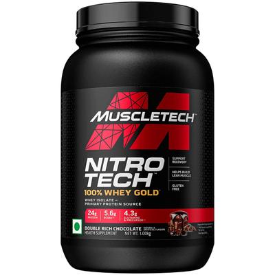 MuscleTech Nitro Tech 100% Whey Gold Powder - Double Rich Chocolate 1 kg - Whey Proteins