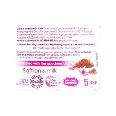 Fem Creme Bleach - Saffron & Milk 40 gm - Face Bleach