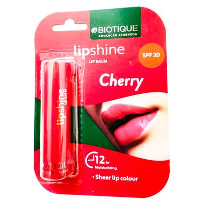 Biotique Lipshine SPF 20 Lip Balm - Cherry 4 gm - Lip Balms