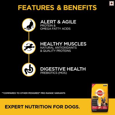 Pedigree Pro Adult Active (For Large Breed) 10000 gm - Petfood