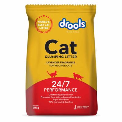 Drools Clumping Lavender Fragrance Cat Litter (For multiple cats) 20000 gm - Pet accessories