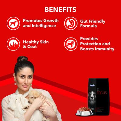 Drools Focus Puppy Super Premium Dog Food 15kg (+1kg Extra Free Inside) 16000 gm - Petfood