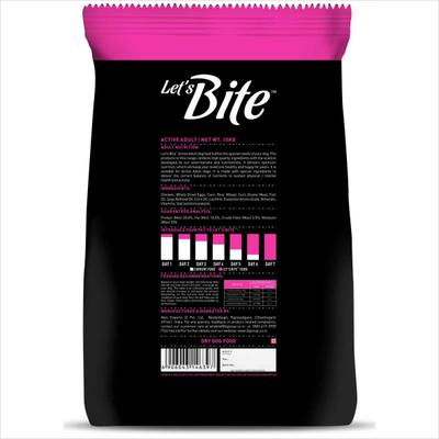 Let's Bite Active Adult Dog Food 10kg (+2kg Extra Free Inside) 12000 gm - Petfood