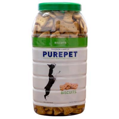 Purepet 100% Vegeterian Biscuit,Dog Treats- Jar 905 gm - Petfood