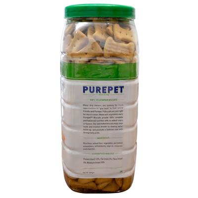Purepet 100% Vegeterian Biscuit,Dog Treats- Jar 905 gm - Petfood