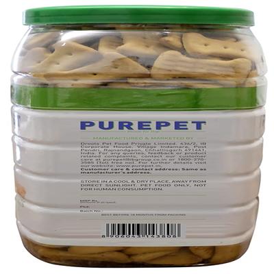 Purepet 100% Vegeterian Biscuit,Dog Treats- Jar 905 gm - Petfood