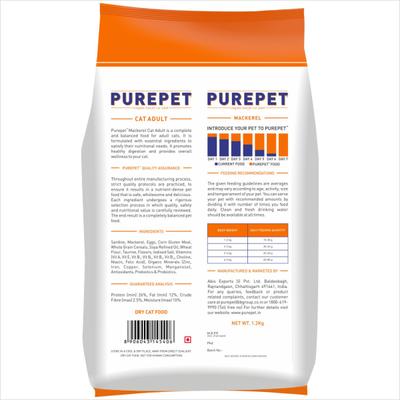 Purepet Mackerel Adult Cat Food 1200 gm - Petfood