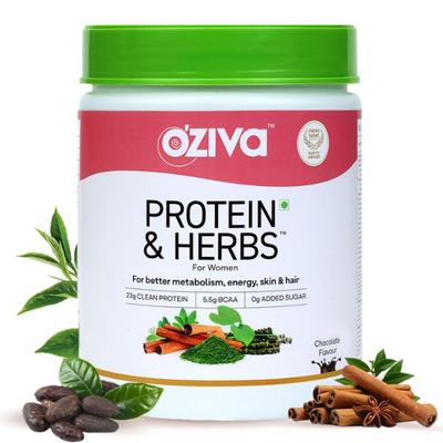 Oziva Protein & Herbs Powder for Women - Chocolate 500 gm - Protein Supplements