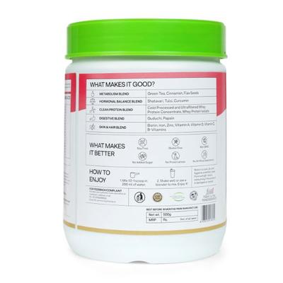 Oziva Protein & Herbs Powder for Women - Chocolate 500 gm - Protein Supplements