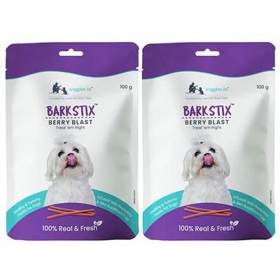 Wiggles Barkstix Dog Treats Berry Blast (Pack of 2*100gm) 1's - Petfood