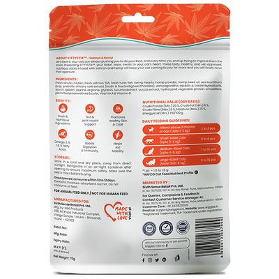 Wiggles Kittystix Cat Treats Salmon & Hemp 70 gm - Petfood