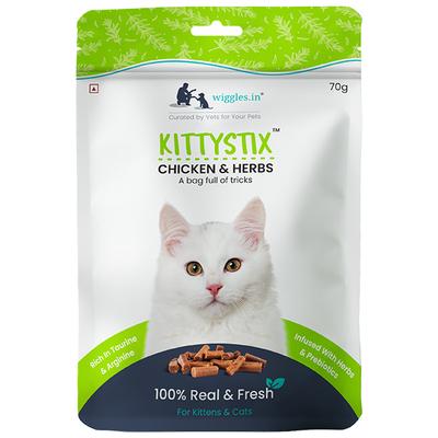 Wiggles Kittystix Cat Treats Chicken & Herbs 70 gm - Petfood