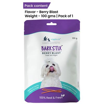 Wiggles Barkstix Dog Treats Berry Blast 100 gm - Petfood