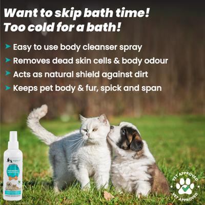 Wiggles Naturopet Organic Dry Waterless Bath Dogs Cats Shampoo 200 ml - Pet Grooming