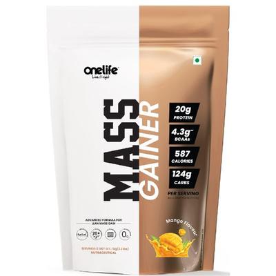 Onelife Mass Gainer Powder - Mango (Pouch) 1 kg - Workout Essentials