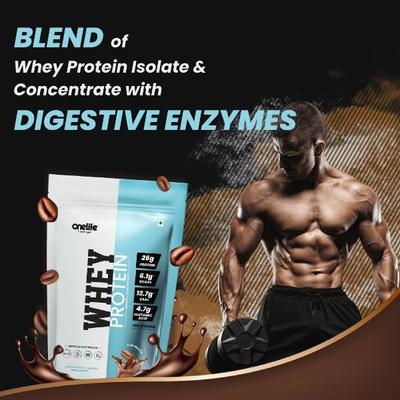 Onelife Whey Protein Powder - Cafe Mocha (Pouch) 1 kg - Workout Essentials